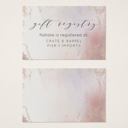 Ombre Blush Pink Mattierte Geschenkkartei Beipackk (Vorne & Hinten)