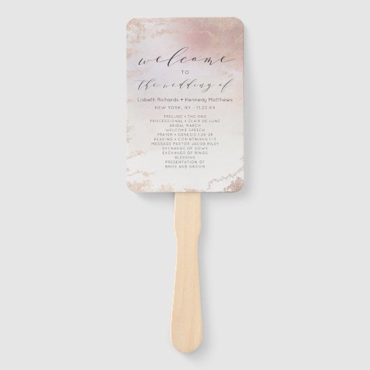 Ombre Blush Pink Mattierte Hochzeitsfeier Fächer (Vorderseite)