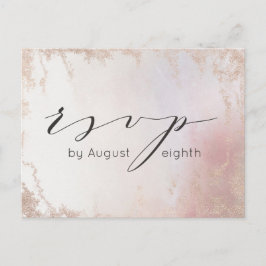 Ombre Blush Pink Mattierte Hochzeitsmahlzeit UAWG Postkarte
