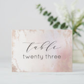 Ombre Blush Pink Mattierte Hochzeitsstipps Tischnu Einladung (Stehend Vorderseite)