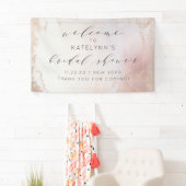 Ombre Blush Pink Mattiertes Brautparty Willkommen Banner (Insitu)