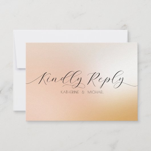 Ombre blush pink Wedding RSVP Karte (Vorderseite)
