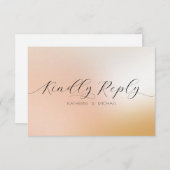 Ombre blush pink Wedding RSVP Karte (Vorne/Hinten)