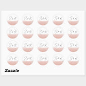 Ombre Blush Pink Wedding Runder Aufkleber (Blatt)