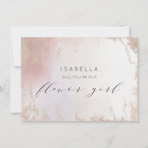Ombre Blush Rosa Frosted Flower Girl Verlobungskar
