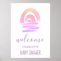 Ombre Boho Watercolor Rainbow Baby Girl Shower