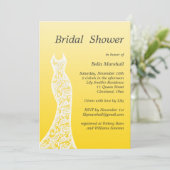 Ombre Bridal Dusche Einladung in Buttercup Gelb (Stehend Vorderseite)