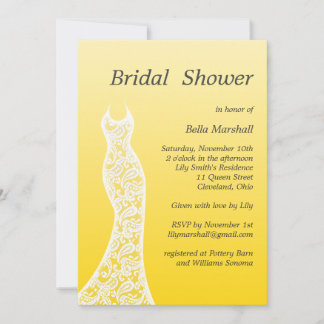 Ombre Bridal Dusche Einladung in Buttercup Gelb