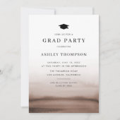 Ombre Brown Modern Graduation Party Einladung (Vorderseite)