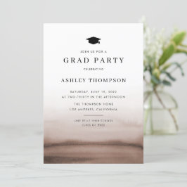 Ombre Brown Modern Graduation Party Einladung