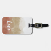 Ombre Brown und Tan Liebe Graceful Gradient Gepäckanhänger (Vorderseite horizontal)