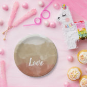 Ombre Brown und Tan Liebe Graceful Gradient Pappteller (Party)