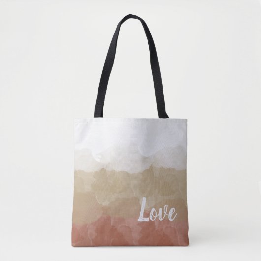 Ombre Brown und Tan Liebe Graceful Gradient Tasche (Vorderseite)