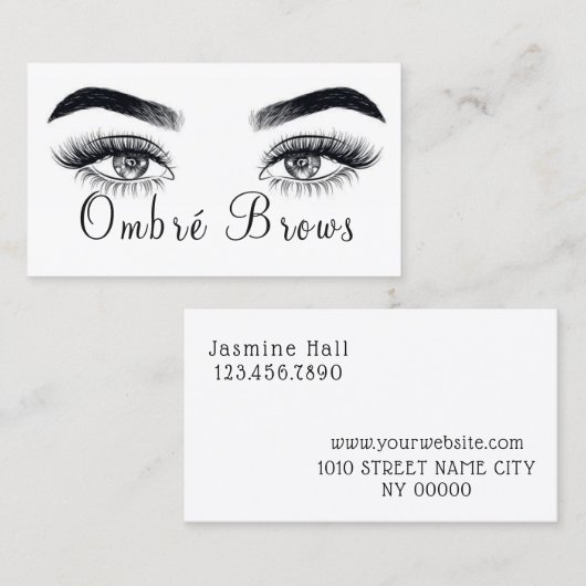 Ombre Brows & eyelashes Visitenkarte (Vorne/Hinten)