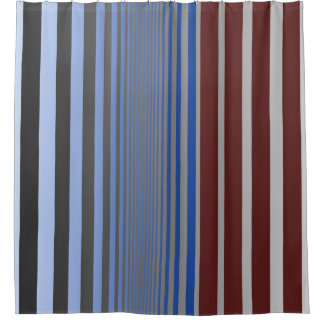 Ombre Burgundy und Blue Vertical Stripes Duschvorhang