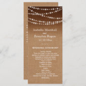 Ombre Burlap Twinkle Lights Wedding Program Programm (Vorne/Hinten)