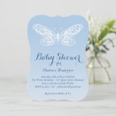 Ombre Butterfly Baby Dusche Einladung (Stehend Vorderseite)