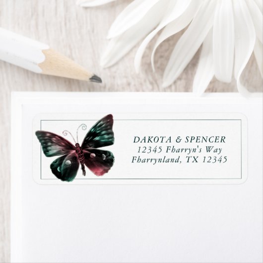 Ombre Butterfly | Jewel Tone Green Red Address (Insitu)