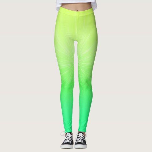 Ombre Chartreuse bis Neon Green Leggings (Vorderseite)