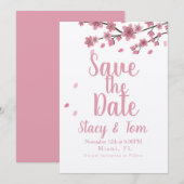 Ombre Cherry Blossom Tree Pink Save the Date Einladung (Vorne/Hinten)