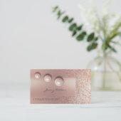 Ombre chic Rose gold Perle moderne Luxus-Glitterie Visitenkarte (Stehend Vorderseite)