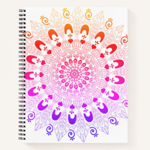 Ombre Colors Mandala Blume Design Sketch Art Notizblock
