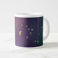 Ombre Constellation Galaxy Lila Imitate Gold Stars