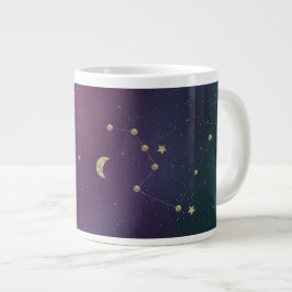 Ombre Constellation Galaxy Lila Imitate Gold Stars Jumbo-Tasse