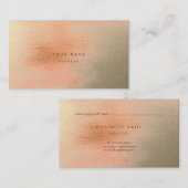 Ombre Coral Gold Metal Abstrakte Terminierungskart Terminkarte (Vorne/Hinten)