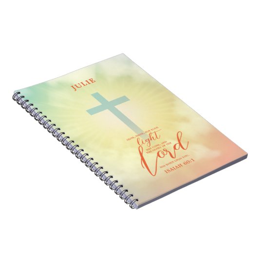 Ombre Cross Scripture Personalisiert Notizblock (Rechte Seite)