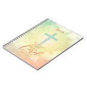 Ombre Cross Scripture Personalisiert Notizblock (Linke Seite)