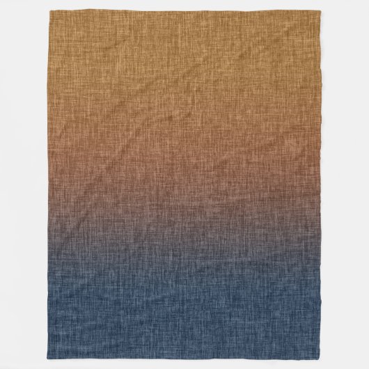 Ombre Crosshatch Amber Terracotta Clay Blue Fleecedecke (Vorderseite)