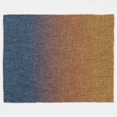 Ombre Crosshatch Amber Terracotta Clay Blue Fleecedecke (Vorderseite (Horizontal))