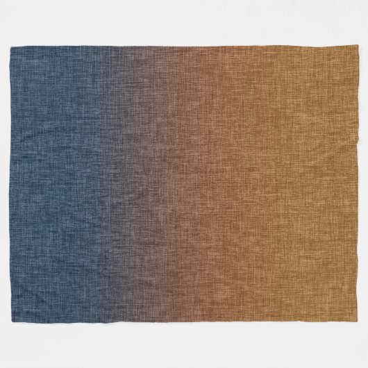 Ombre Crosshatch Amber Terracotta Clay Blue Fleecedecke (Vorderseite (Horizontal))