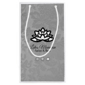 Ombre Damask individualisierbare Einkaufstasche Kleine Geschenktüte (Rückseite)