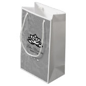 Ombre Damask individualisierbare Einkaufstasche Kleine Geschenktüte (Rückseite Schrägansicht)