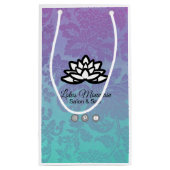 Ombre Damask individualisierbare Einkaufstasche Kleine Geschenktüte (Rückseite)