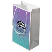 Ombre Damask individualisierbare Einkaufstasche Kleine Geschenktüte (Rückseite Schrägansicht)