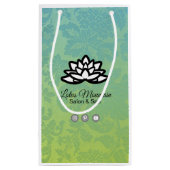 Ombre Damask individualisierbare Einkaufstasche Kleine Geschenktüte (Rückseite)