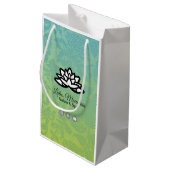 Ombre Damask individualisierbare Einkaufstasche Kleine Geschenktüte (Rückseite Schrägansicht)