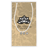 Ombre Damask individualisierbare Einkaufstasche Kleine Geschenktüte (Rückseite)