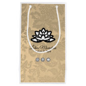 Ombre Damask individualisierbare Einkaufstasche Kleine Geschenktüte (Vorderseite)