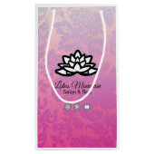 Ombre Damask individualisierbare Einkaufstasche Kleine Geschenktüte (Rückseite)