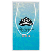 Ombre Damask individualisierbare Einkaufstasche Kleine Geschenktüte (Rückseite)