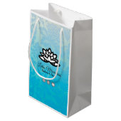 Ombre Damask individualisierbare Einkaufstasche Kleine Geschenktüte (Rückseite Schrägansicht)