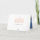 Ombre Dankful Grateful gesegnetes Foto Erntedank Karte (Rückseite)
