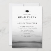 Ombre Dark Gray Modern Graduation Party Einladung (Vorderseite)