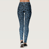 Ombre Denim Jean Blue Digital Ripped Leopard Print Leggings (Rückseite)