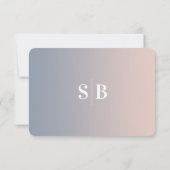 Ombre Dusty Blue & Blush Pink Wedding Meal Choice RSVP Karte (Rückseite)