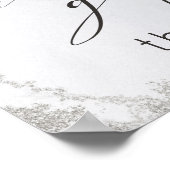 Ombre Dusty Blue Cards & Gifts Wedding Table Sign Poster (Ecke)